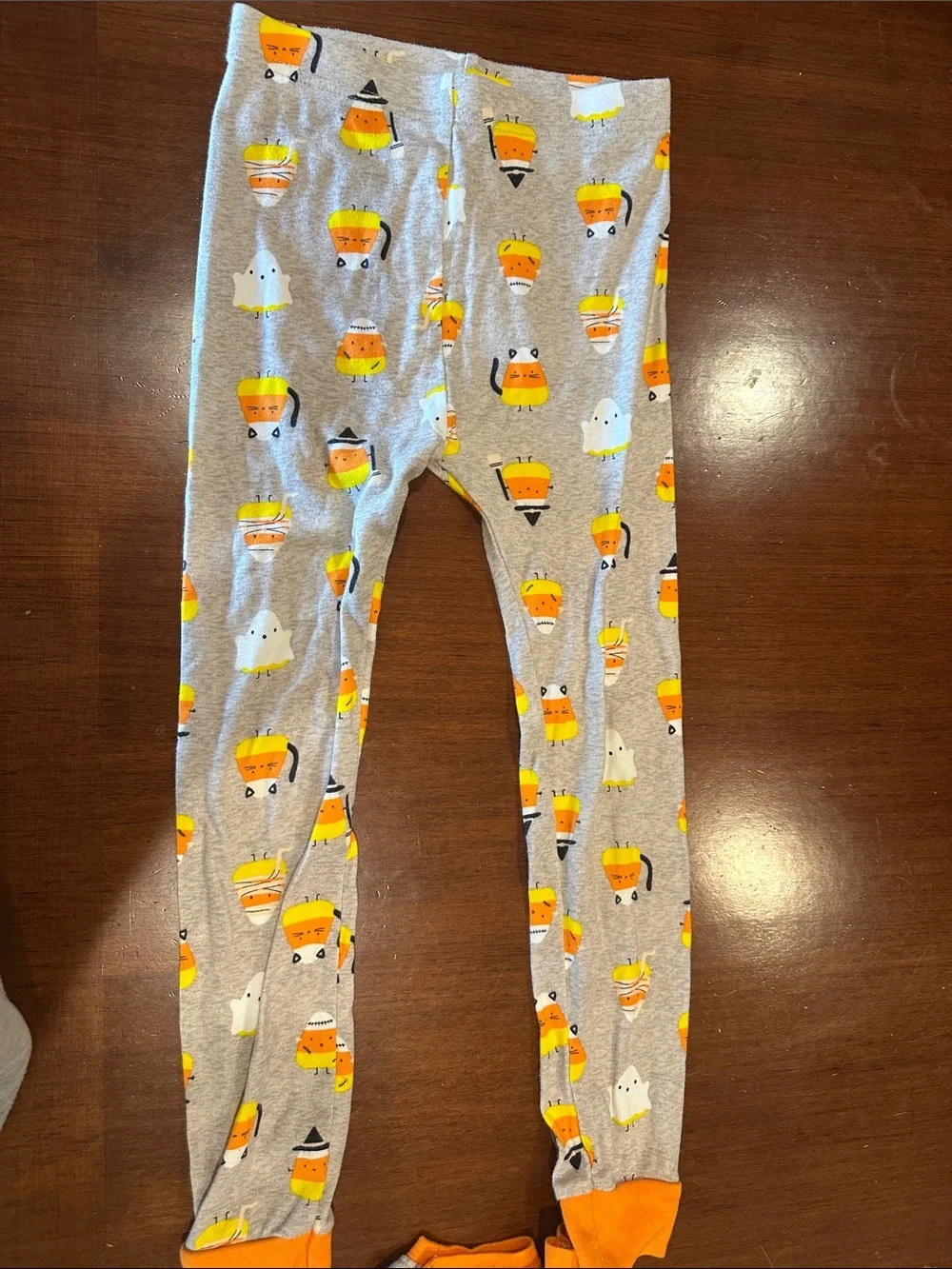 Old Navy Gray & Orange Candy Corn Print Kids Pajama Set